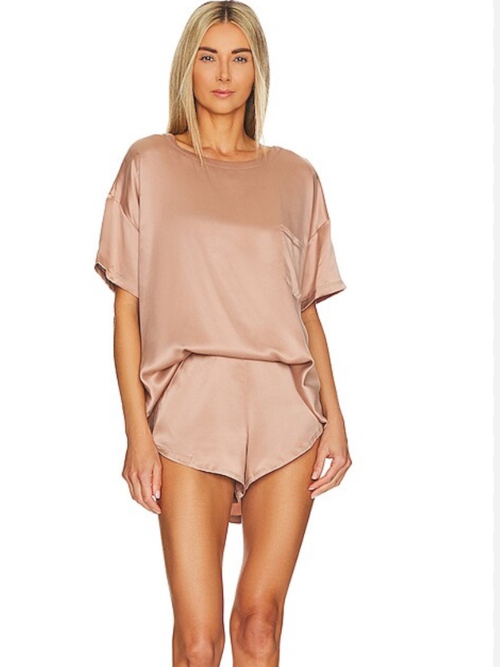 Lunya Washable Silk Short Pajama Set - Otium Tan